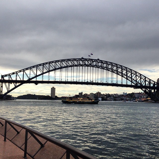 Sights of Sydney - harbour bridge, dark clouds and the faintest glimmer of sun. #travel #sydney #sprucelife