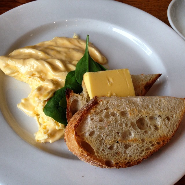 Cold and rainy day in Sydney - the solution? Bill Granger's classic scrambled eggs ? #thesearenotlowfat ? #bills #sydney #travel #sprucelifestyle